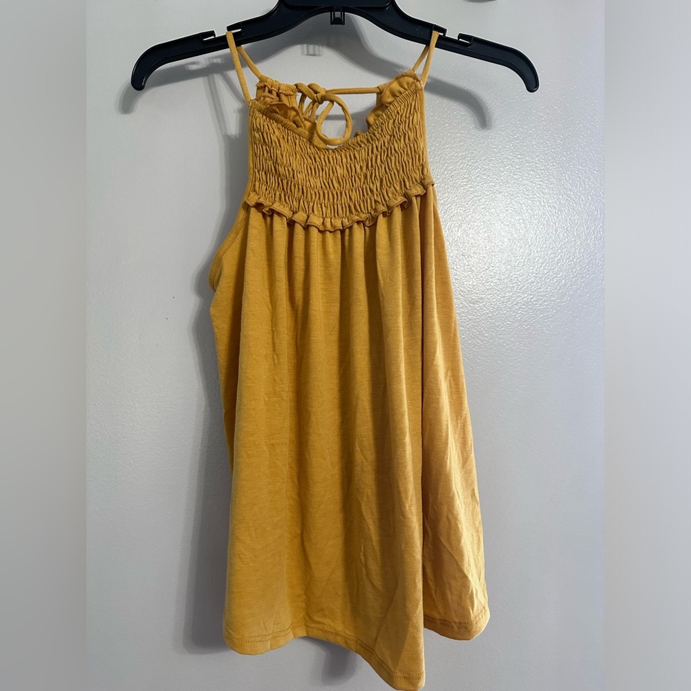 NWT Colette Mustard Smocked Halter Top